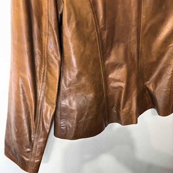Vintage 1970’s Poppy’s Argetina Brown Rusty Colored Leather Jacket Sz Medium - Picture 10 of 15